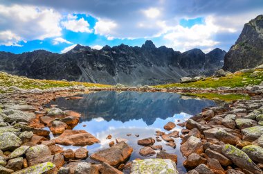 Scenic view of a mountain lake in High Tatras, Slovakia clipart