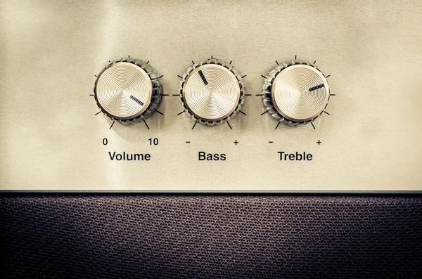 Controles de volume de som em estilo vintage — Fotografia de Stock