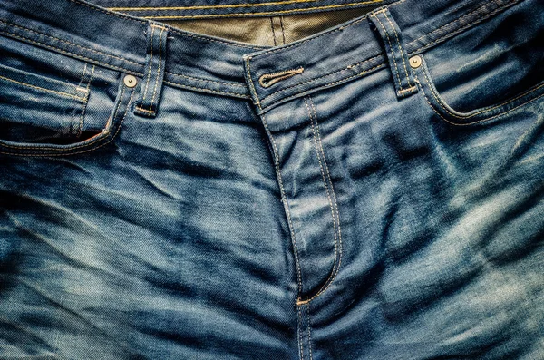 Detail of nice blue jeans in old vintage style — Stock Photo, Image