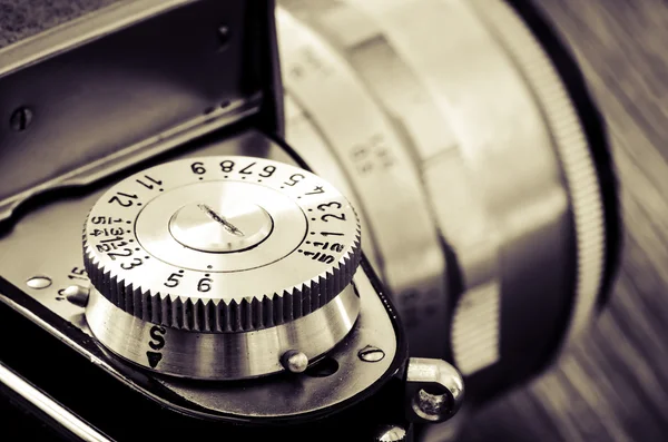 Detail of old classic camera in vintage style — Stock Photo, Image