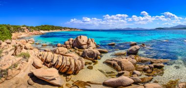 Beautiful ocean coastline panorama with beaches, Sardinia, Italy clipart