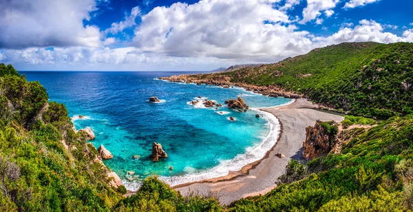 美丽的海洋海岸线在撒丁岛哥斯达黎加天堂 — 图库照片