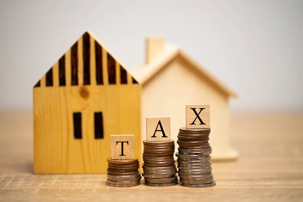 Concept Home Taxation Pay Real Estate Income Calculation Pay Annual — Fotografia de Stock