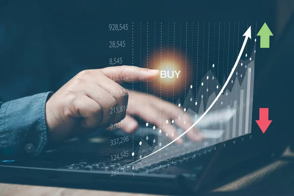 购买股票的图表分析准则使用技术来帮助你购买股票 交易技巧 财务预测 — 图库照片