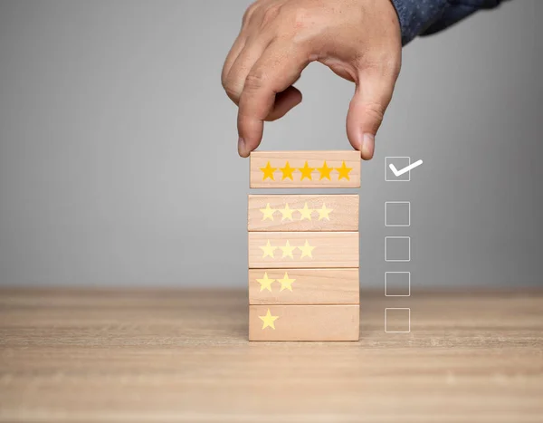 The businessman gave the highest satisfaction rating of 5 stars. Satisfaction Survey Quality Experience Employee Service Survey Rating Like Score.