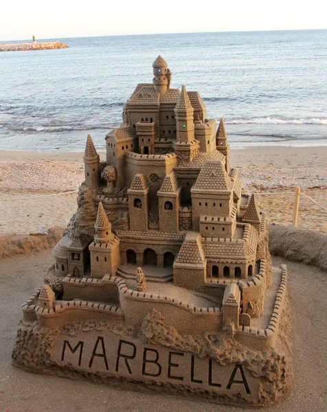 Большой песчаный замок в Испании — стоковое фото