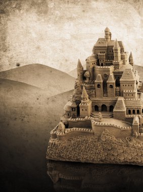 büyük retro sandcastle