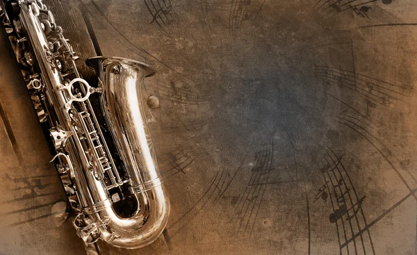 Old Saxophone with dirty background ロイヤリティフリーのストック画像