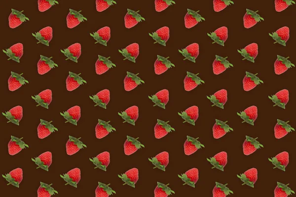 Strawberry, texture of natural delicious strawberries isolated on brown background. Chocolate color for the aroma idea concept.