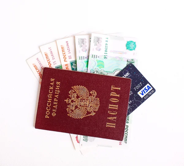 Паспорт и деньги — стоковое фото