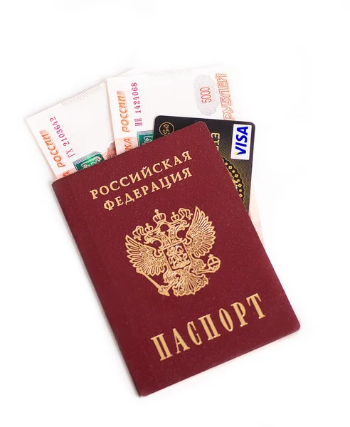 Passport and money — Stock Photo, Image