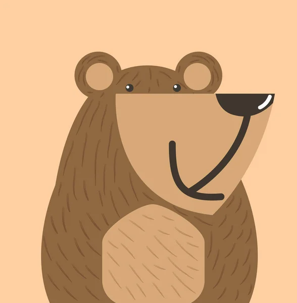Cute Bear Doodle Vector Icon — Stock Vector