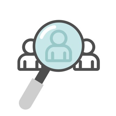 İnsanlarla büyüteç Arama simgesi