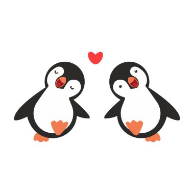 İki Mutlu Penguen çift vektörü