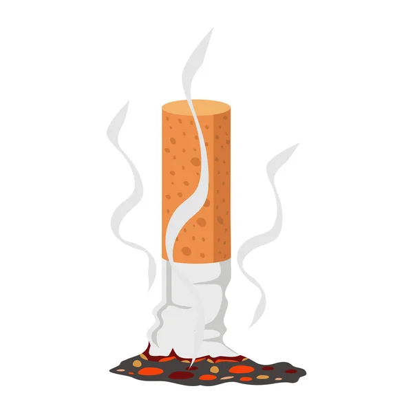 Cigarette Butt Icon Flat Vector — Wektor stockowy