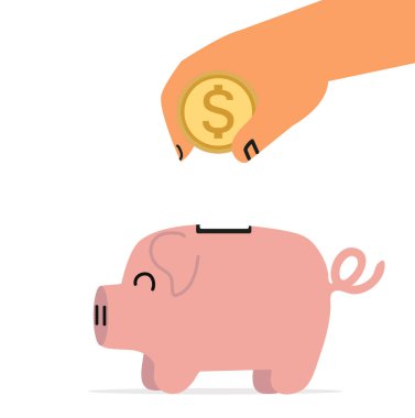 Altın sikkeyi kumbaranın simgesine koymak