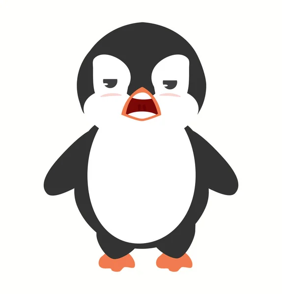 Lindo Pequeño Pingüino Vector Ilustración — Vector de stock