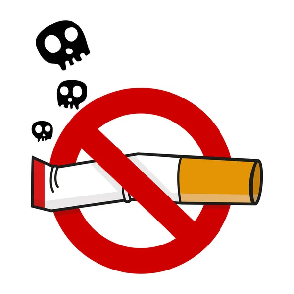 Burning Cigarette Butt Smok Sign — Vector de stock