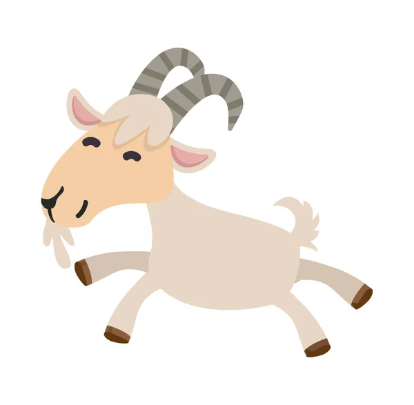 Adorable Funny Goat Cartoon Vector — Stock Vector