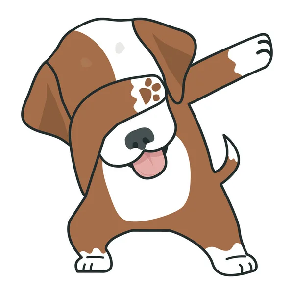 Симпатичный Мазок Собак Крутой Икона Мультфильма — стоковый вектор