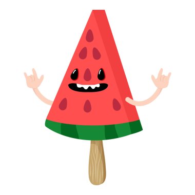 Tatlı karpuz dilimi çizgi film karakteri 