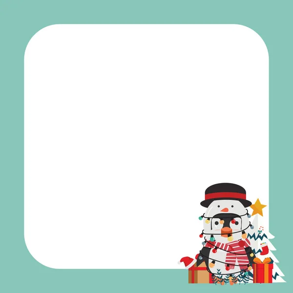 Pinguin Mit Weihnachtlichem Hintergrund Design — Stockvektor