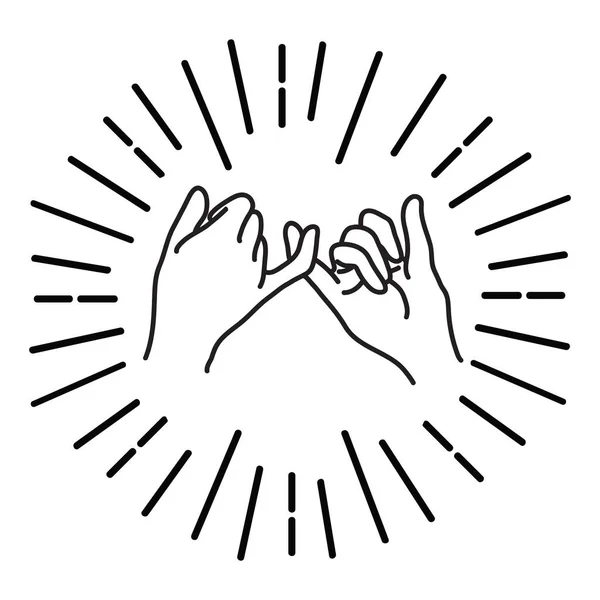 Pinky Promesa Promesa Mano Vector Icono — Vector de stock