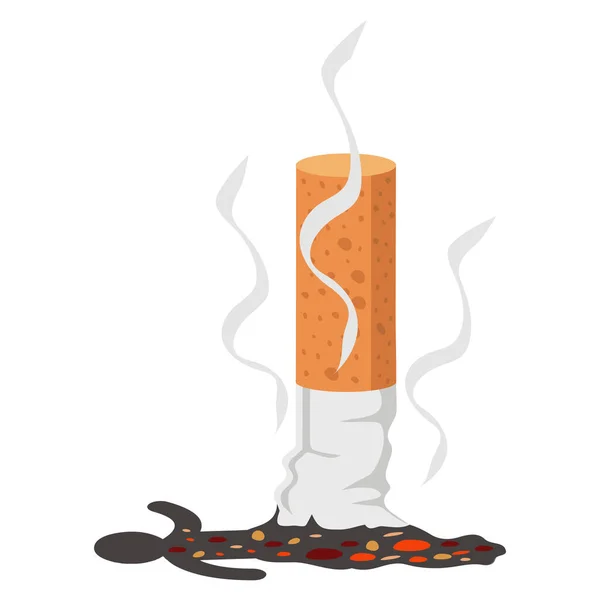 Cigarette Butt Icon Flat Vector Concept — Wektor stockowy