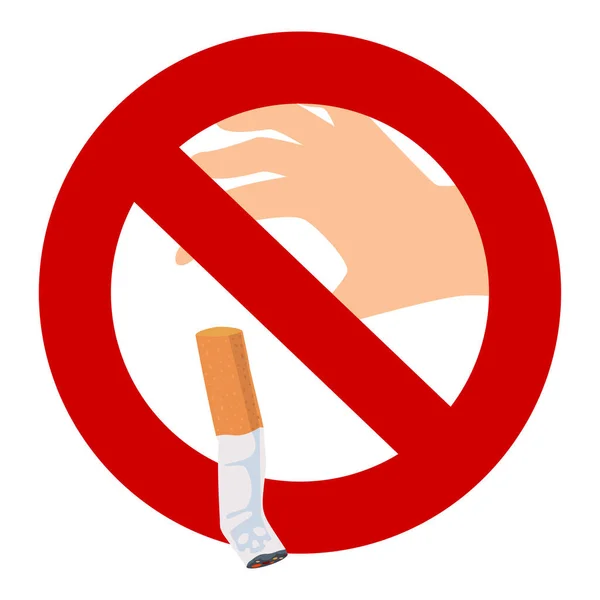 Cigarette Butt Smoking Sign Icon — Vector de stock