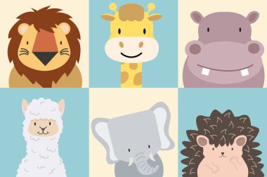  Sevimli çizgi film hayvan vektör koleksiyonu