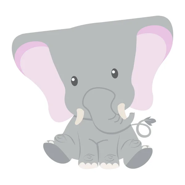 Carino Elefante Bambino Cartone Animato Vettore — Vettoriale Stock