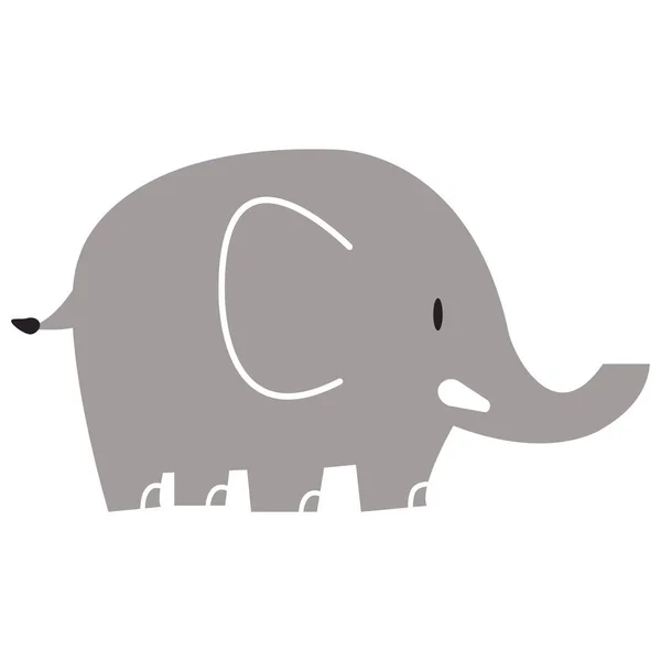 Lindo Elefante Doodle Vector Dibujos Animados — Vector de stock