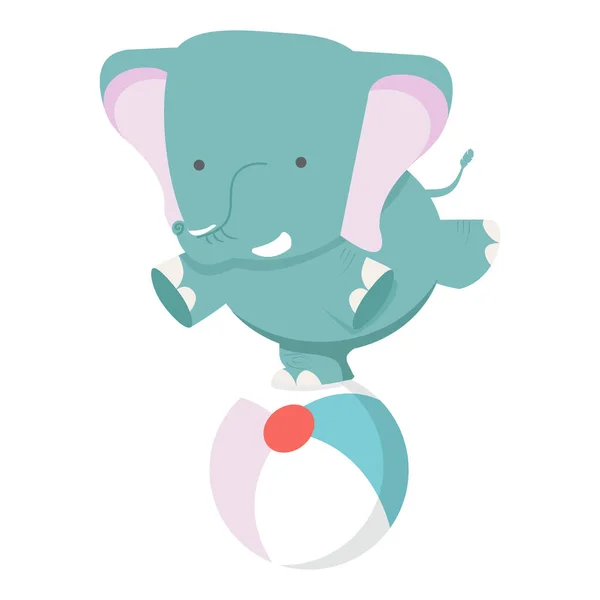 Elefante Bola Vector Dibujos Animados — Vector de stock
