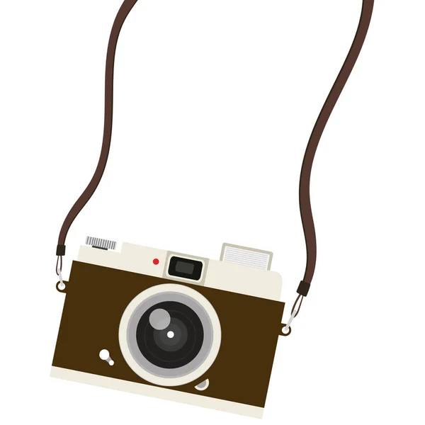 Caméra Suspendue Sur Fond Blanc — Image vectorielle
