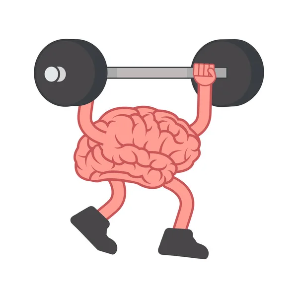 Hersenen Met Gewichten Heffen Het Hoofd — Stockvector