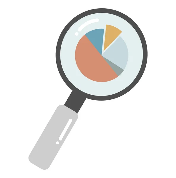 Förstoringsglas Cirkel Diagram Ikon — Stock vektor