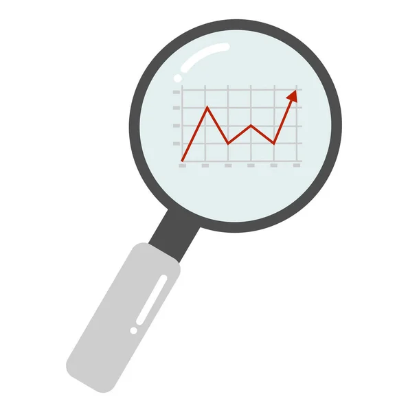 Vergrootglas Met Grafiek Pictogram — Stockvector