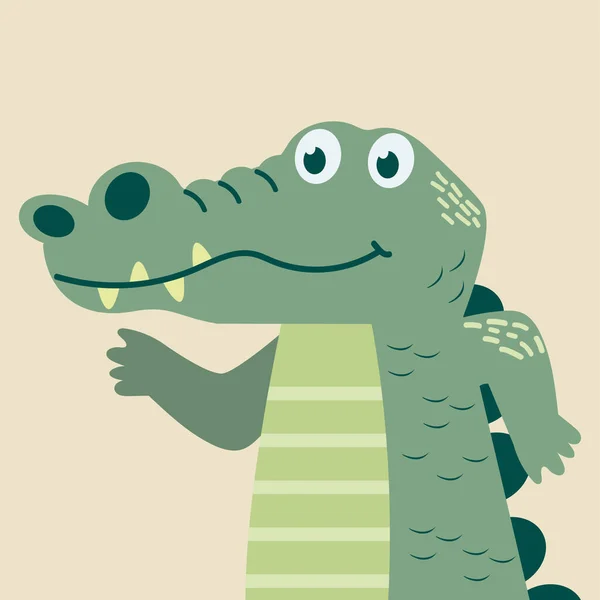 Cap Vector Desene Animate Crocodil — Vector de stoc