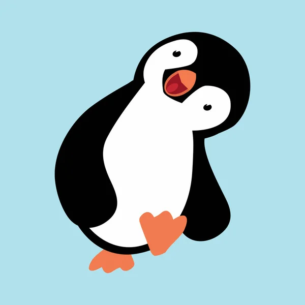 Cute Baby Penguin Cartoon Vector — Stock Vector