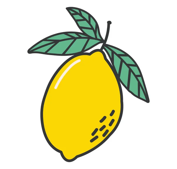 Lemon Fruit Fresh Vector Illustration — Vetor de Stock