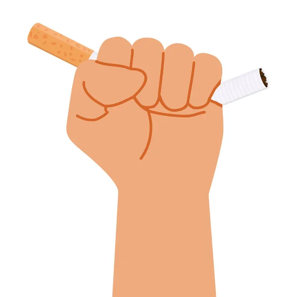 Fist Cigarette Butt Vector Flat — Vetor de Stock