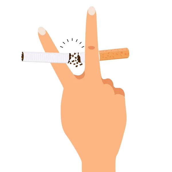 Cut Cigarette Butt Vector Flat — 图库矢量图片