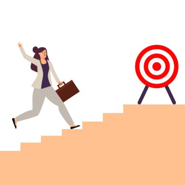 Kadınlar amaçlarına ulaşmak için merdivenleri çıkıyorlar.