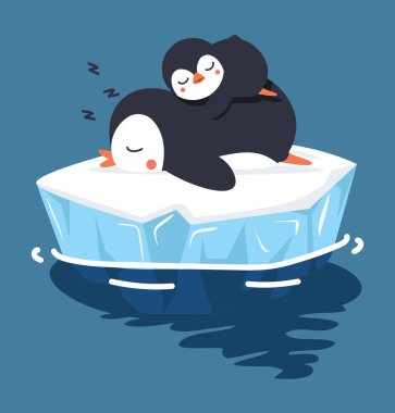 Penguenler buz üstünde uyurlar.