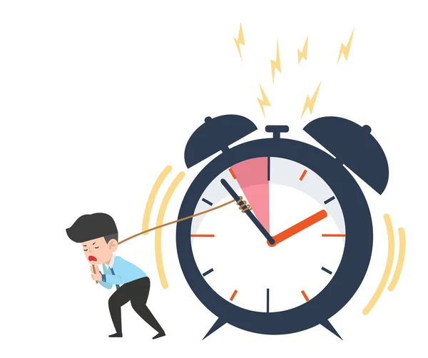 時間管理の概念を停止しようとしている悲しいビジネスマン — ストックベクタ