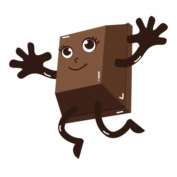 Милая Карикатура Шоколадный Блок — стоковый вектор