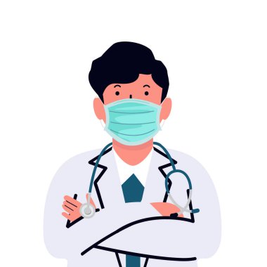 Steteskoplu bir doktor. 