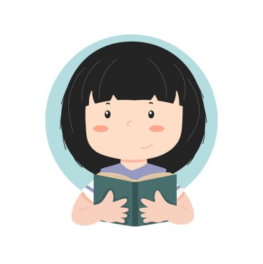 Küçük kız çizgi roman okuyor.