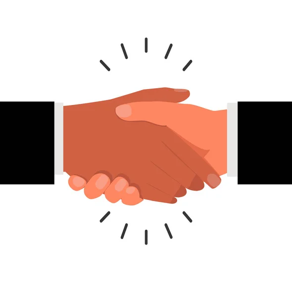 Deux Hommes Affaires Serrant Main Accord Business Partners Concept — Image vectorielle