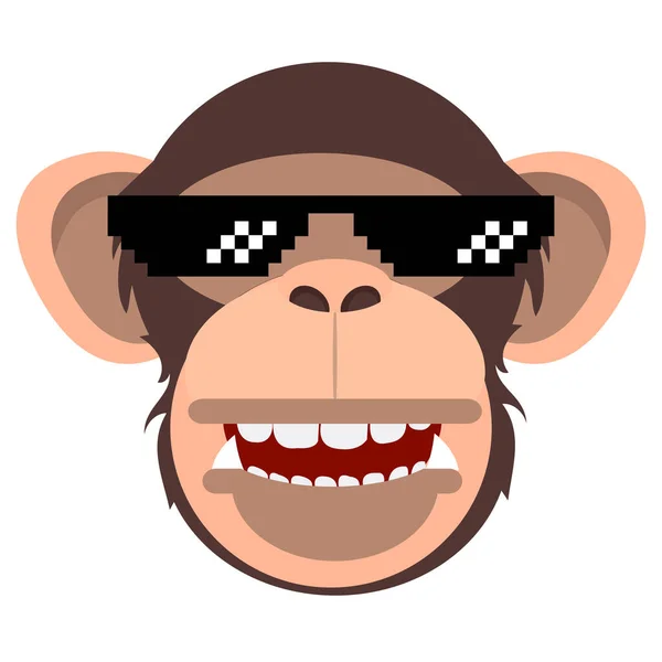 Cool Opice Nošení Brýle Vektor — Stockový vektor